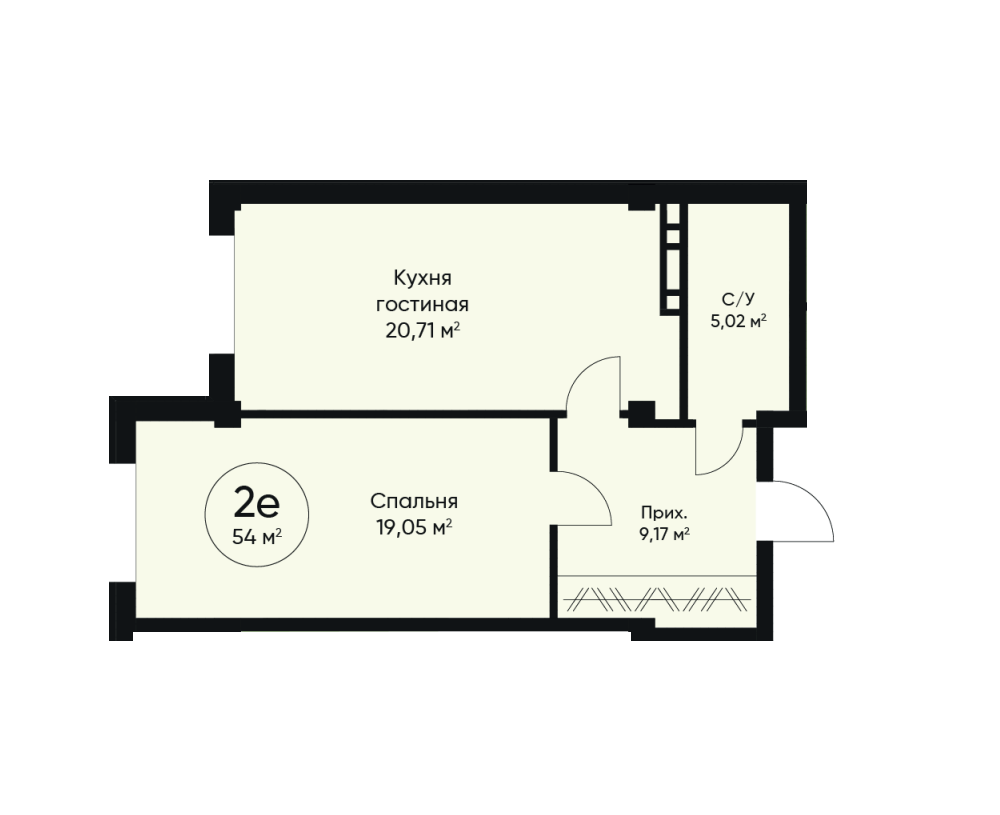 Купить Евродвушка №Ё-01 · 54 м² — первичка и новостройки в ЖК «Гранд Парк» Хасавюрт